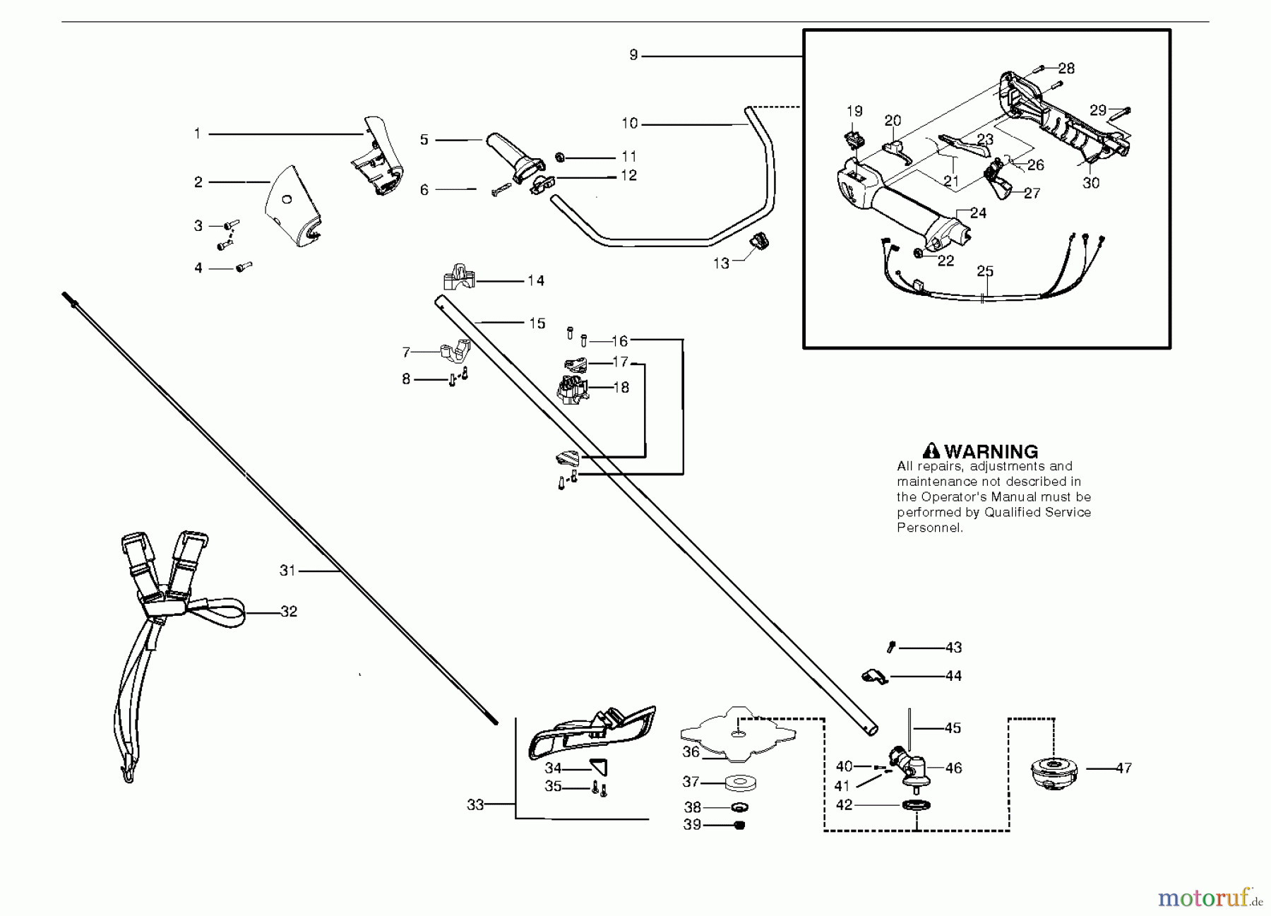 Jonsered Motorsensen, Trimmer BC2126 - Jonsered Brushcutter (2009-09) (Canada) SHAFT HANDLE