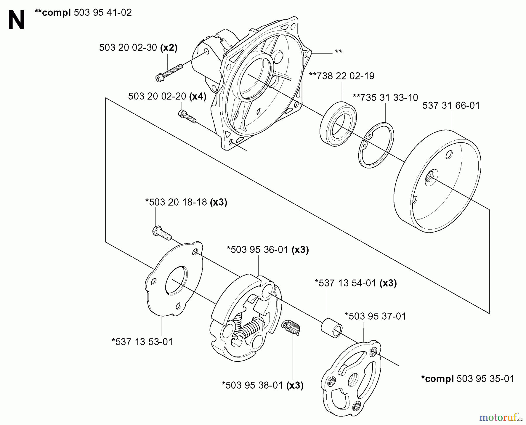 Jonsered Motorsensen, Trimmer BC2145 - Jonsered Brushcutter (2004-08) CLUTCH