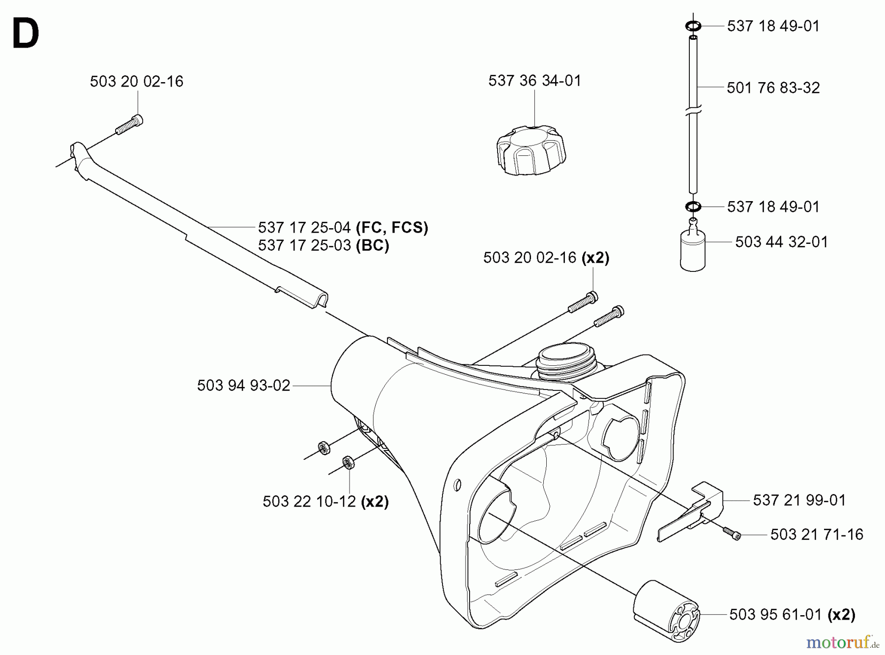 Jonsered Motorsensen, Trimmer FC2145 - Jonsered String/Brush Trimmer (2004-08) FUEL TANK