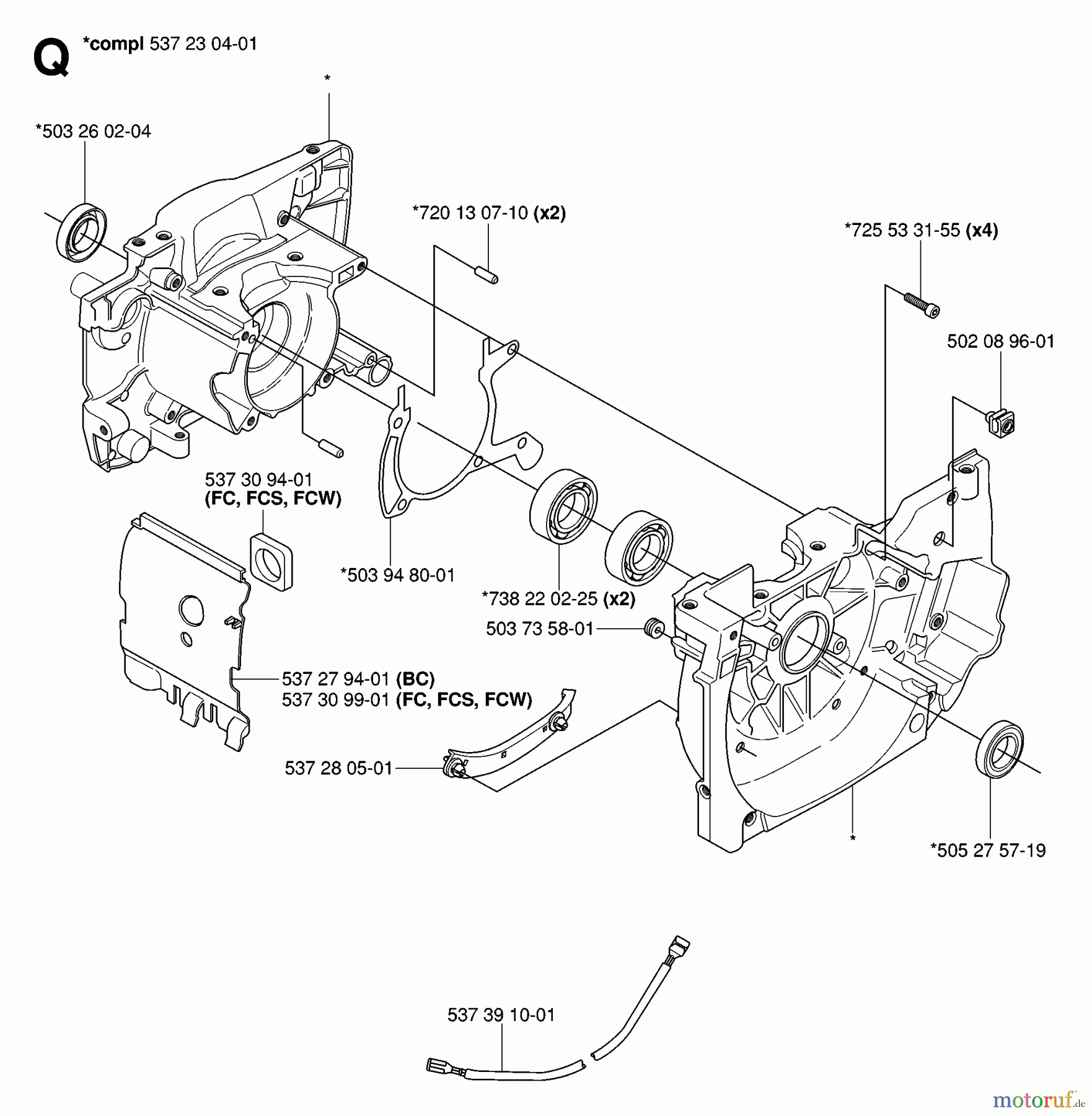 Jonsered Motorsensen, Trimmer BC2145 - Jonsered Brushcutter (2006-01) CRANKCASE