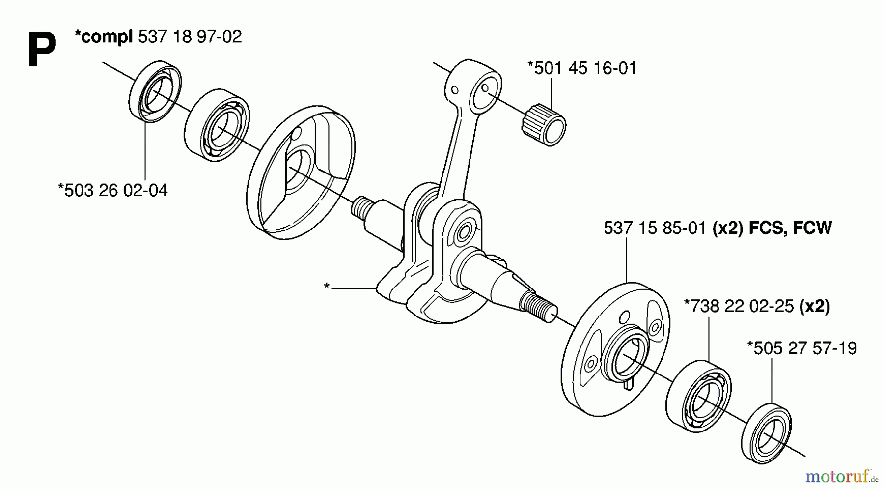 Jonsered Motorsensen, Trimmer BC2145 - Jonsered Brushcutter (2006-01) CRANKSHAFT