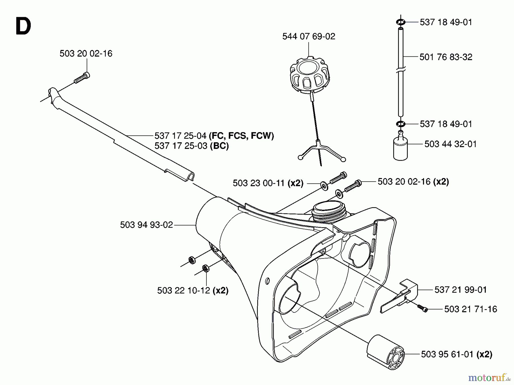 Jonsered Motorsensen, Trimmer BC2145 - Jonsered Brushcutter (2006-01) FUEL TANK