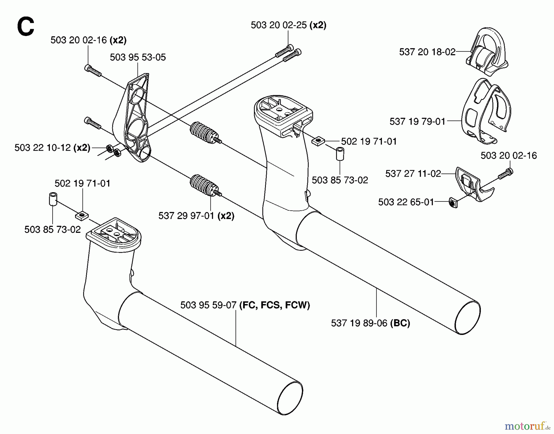 Jonsered Motorsensen, Trimmer FC2145 - Jonsered String/Brush Trimmer (2006-10) SHAFT #1