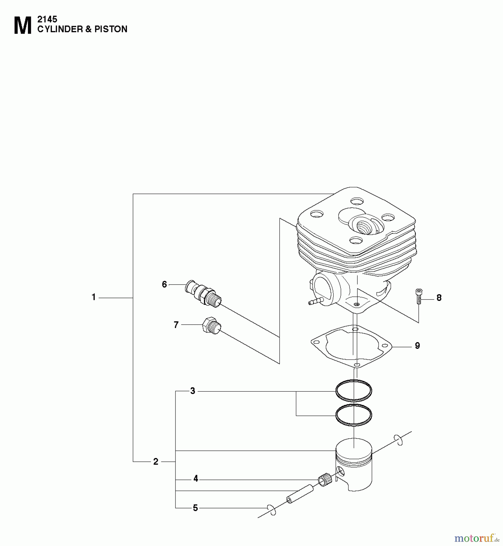 Jonsered Motorsensen, Trimmer FC2145W - Jonsered String/Brush Trimmer (2010-09) CYLINDER PISTON