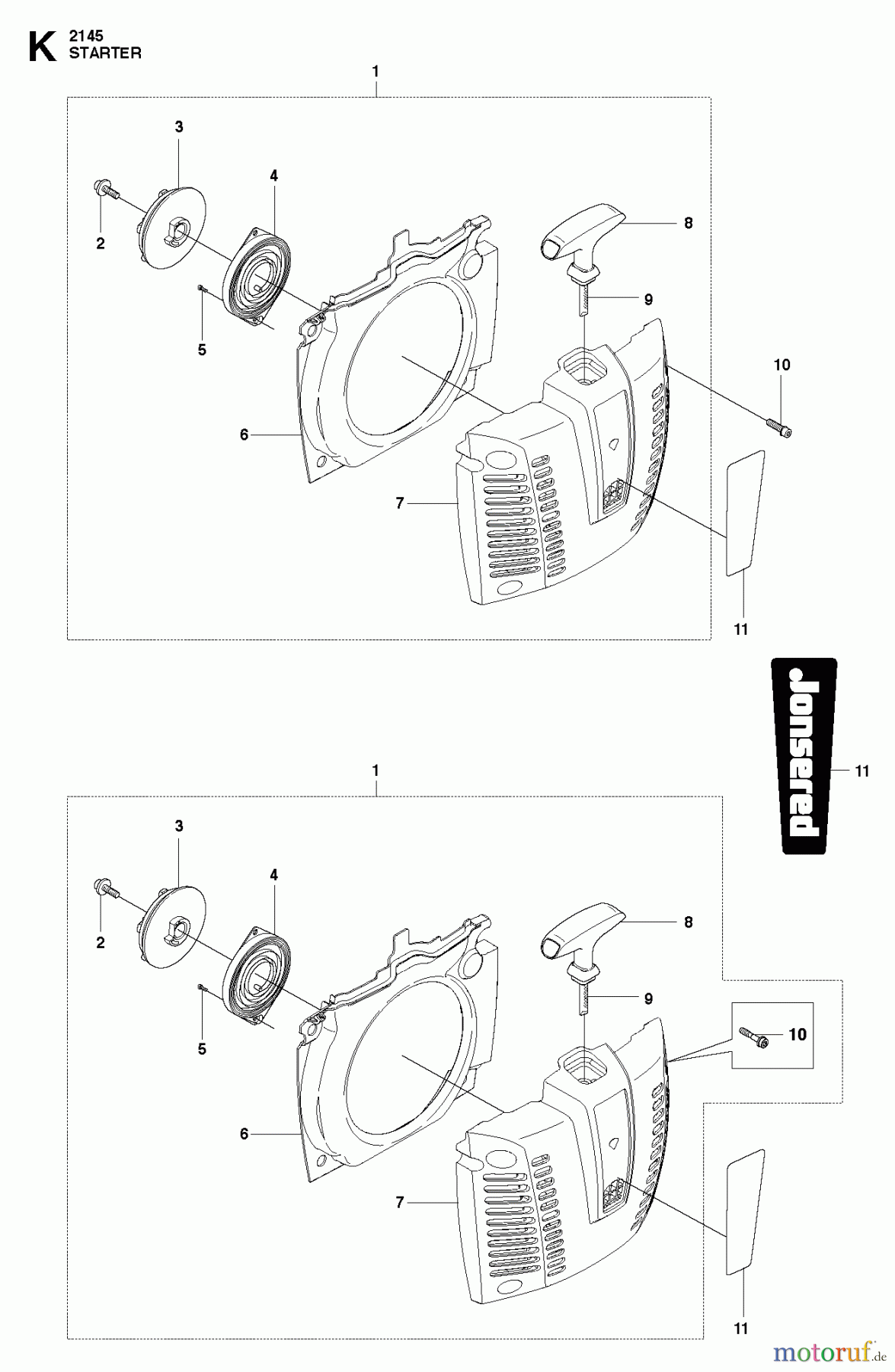 Jonsered Motorsensen, Trimmer FC2145S - Jonsered String/Brush Trimmer (2010-09) STARTER