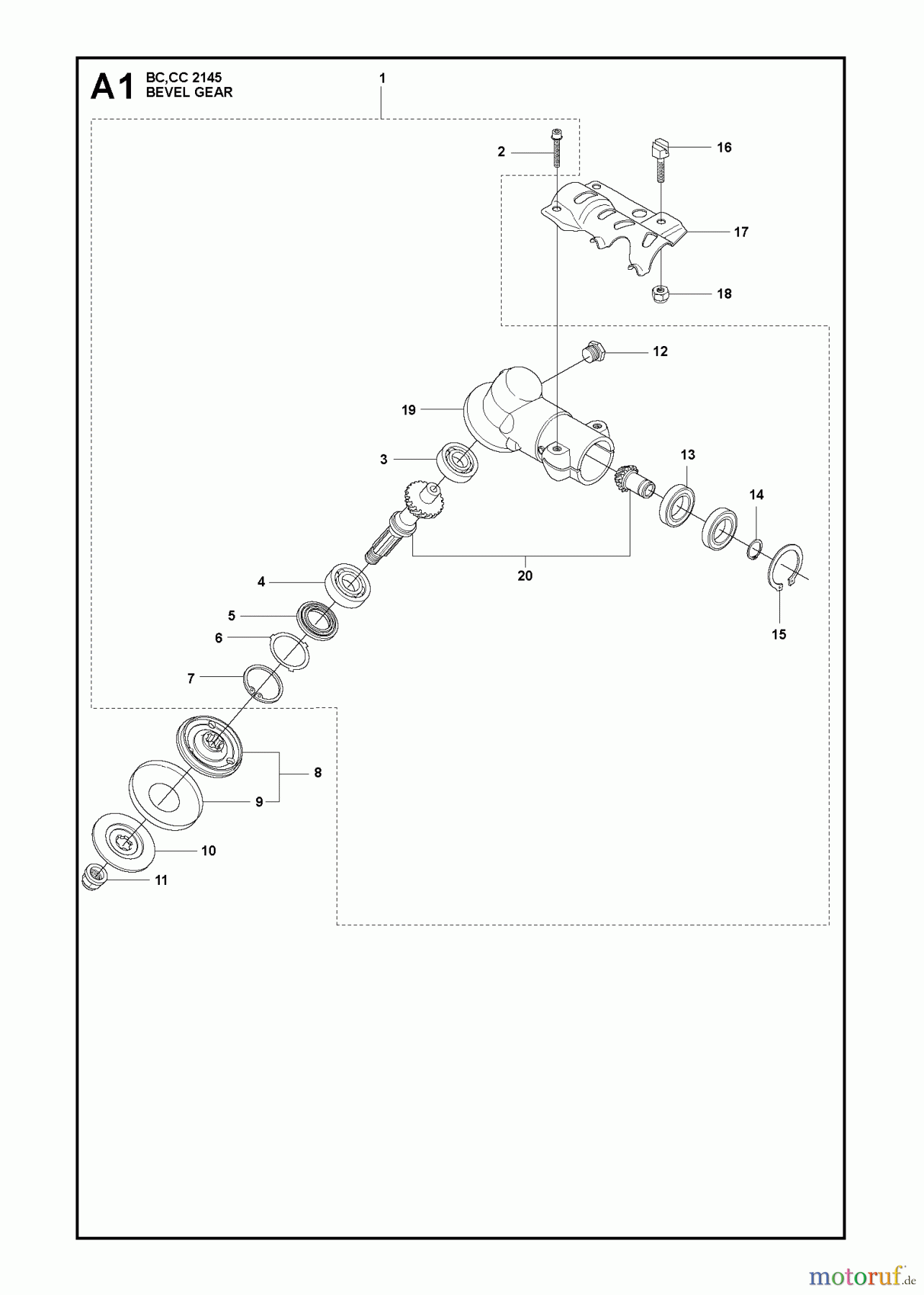 Jonsered Motorsensen, Trimmer CC2145 - Jonsered String/Brush Trimmer (2011-02) BEVEL GEAR