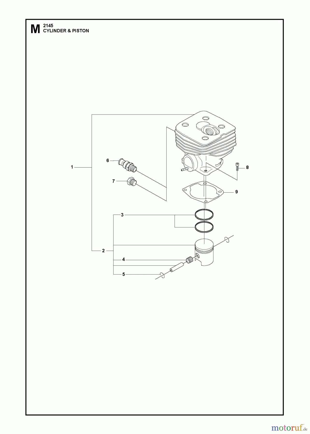 Jonsered Motorsensen, Trimmer FC2145 - Jonsered String/Brush Trimmer (2011-02) CYLINDER PISTON