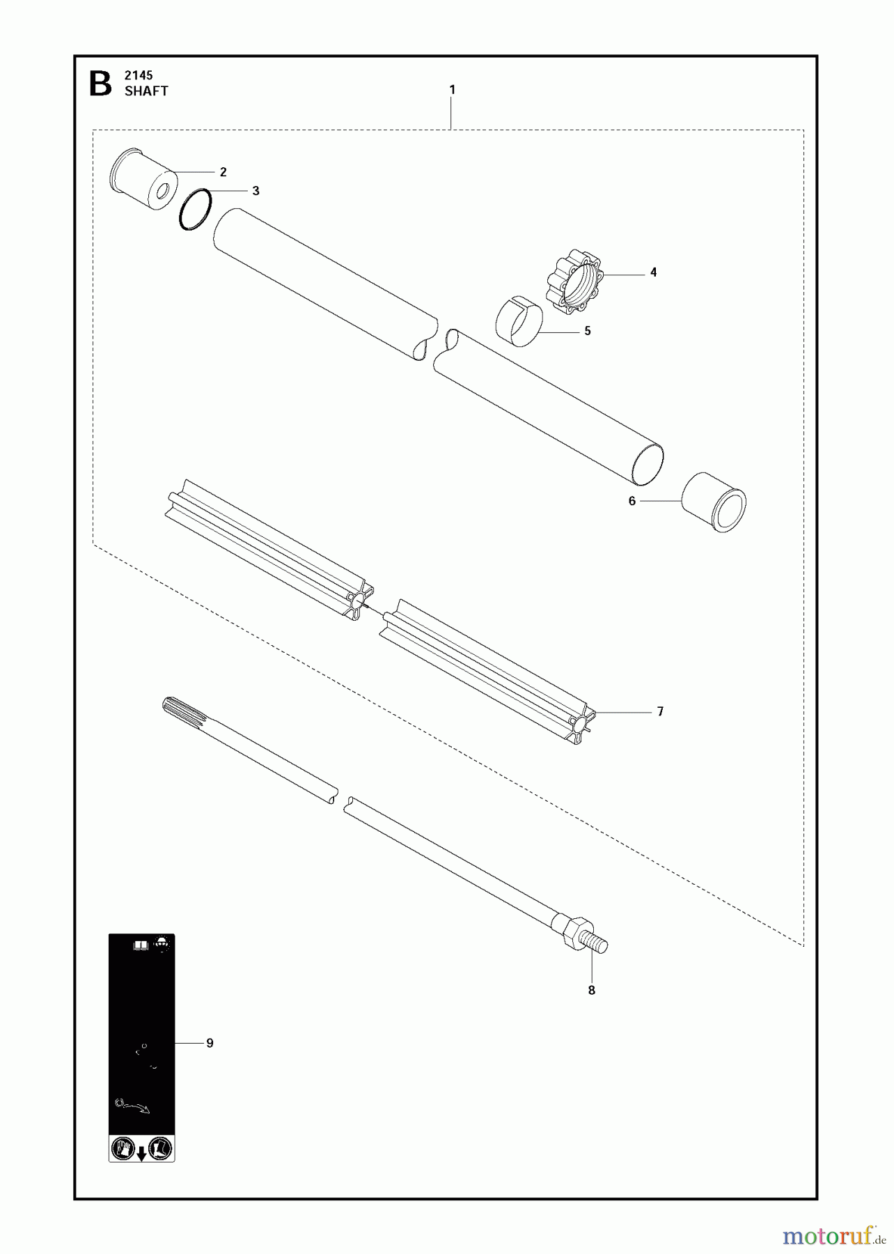 Jonsered Motorsensen, Trimmer FC2145S - Jonsered String/Brush Trimmer (2011-02) SHAFT