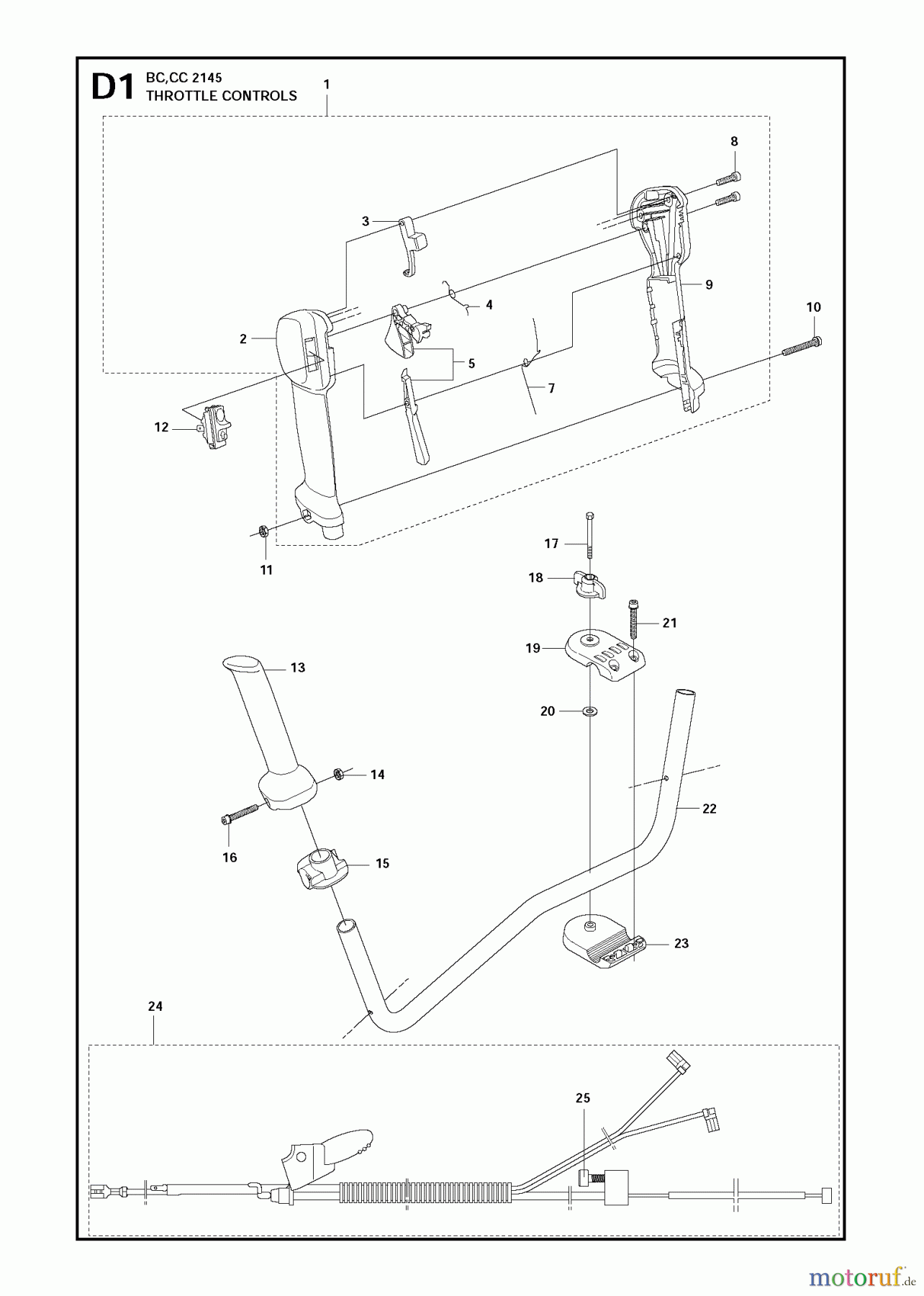 Jonsered Motorsensen, Trimmer CC2145 - Jonsered String/Brush Trimmer (2011-02) THROTTLE CONTROLS