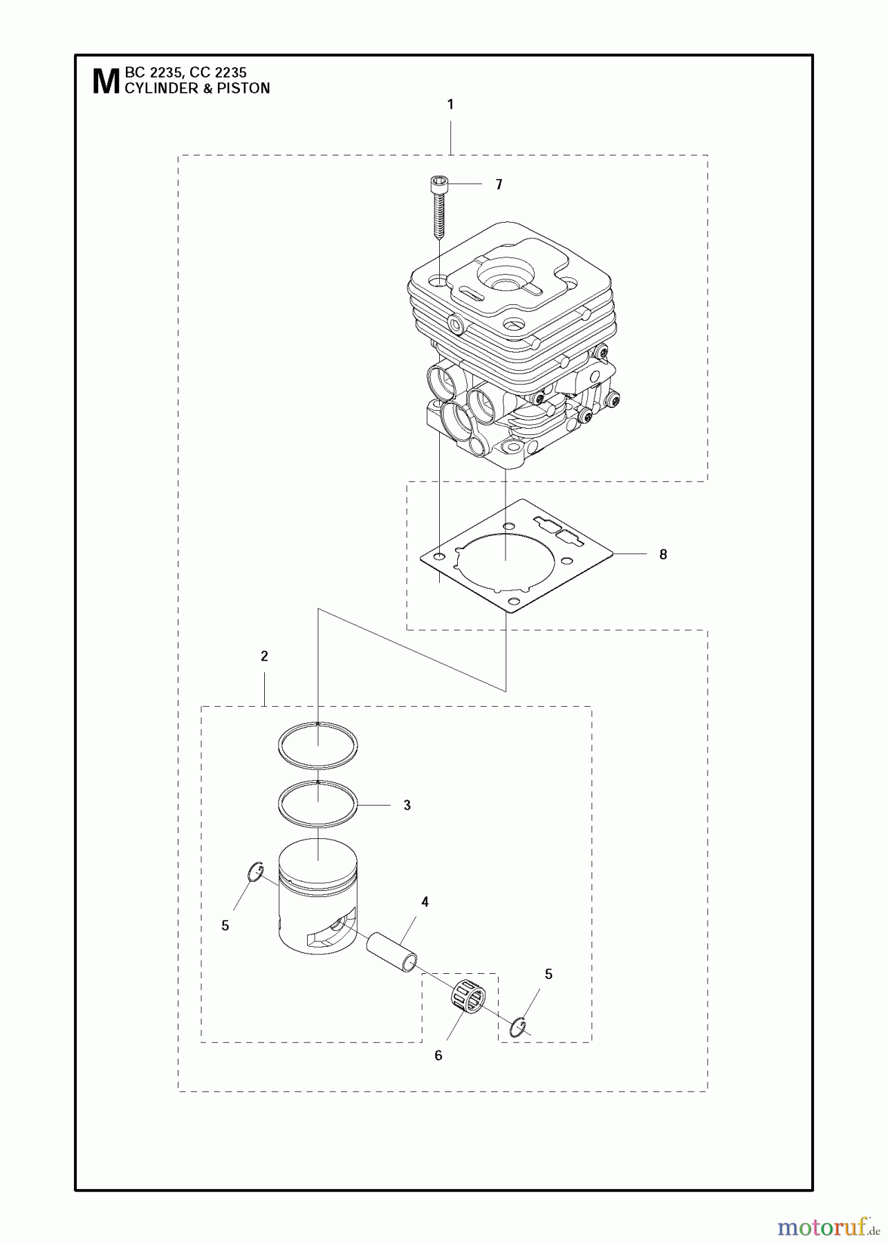 Jonsered Motorsensen, Trimmer CC2235 - Jonsered String/Brush Trimmer (2011-02) CYLINDER