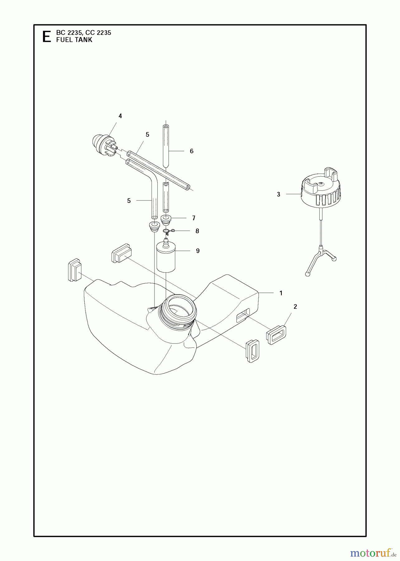 Jonsered Motorsensen, Trimmer CC2235 - Jonsered String/Brush Trimmer (2011-02) FUEL TANK