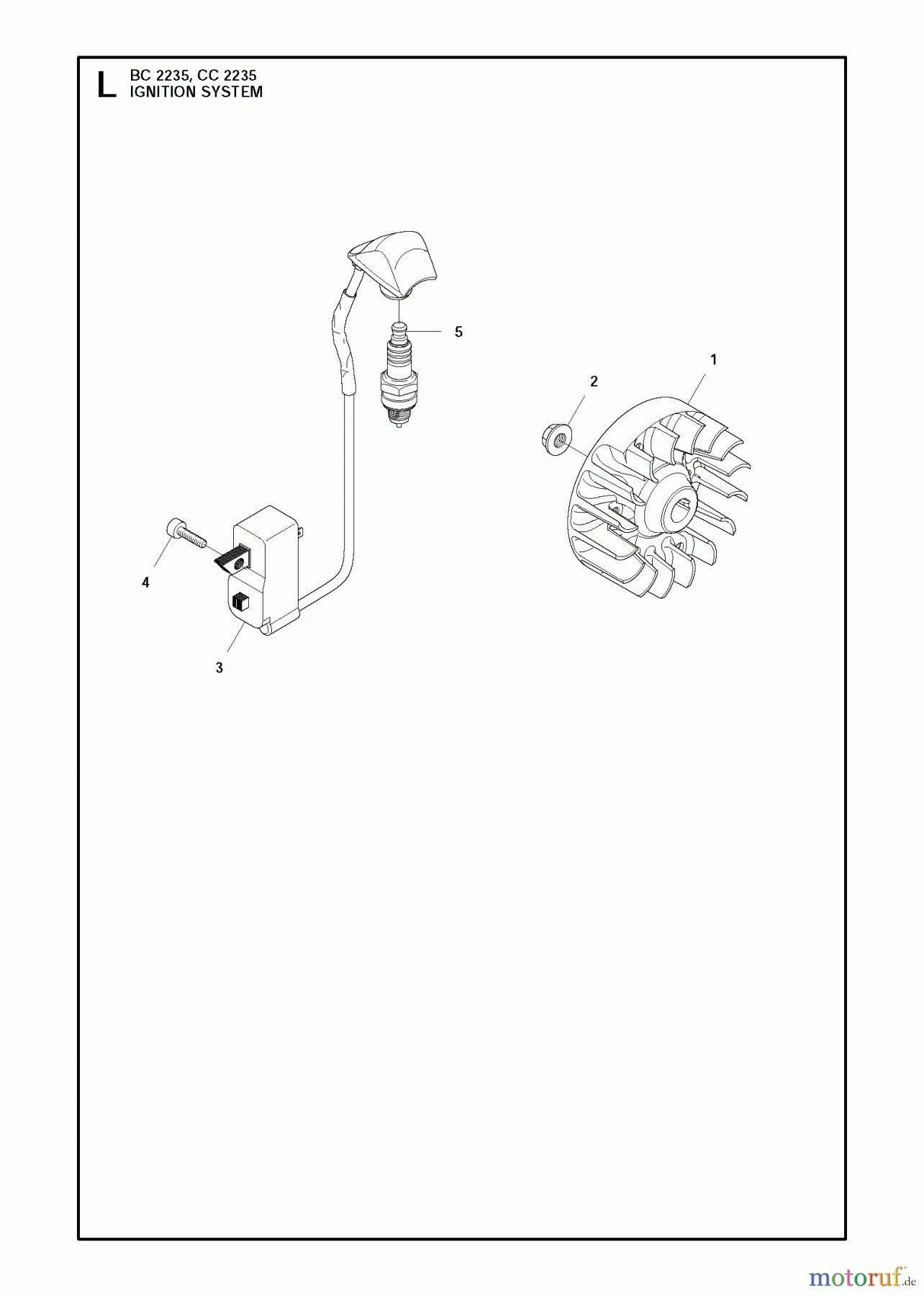 Jonsered Motorsensen, Trimmer BC2235 - Jonsered Brushcutter (2011-02) IGNITION SYSTEM