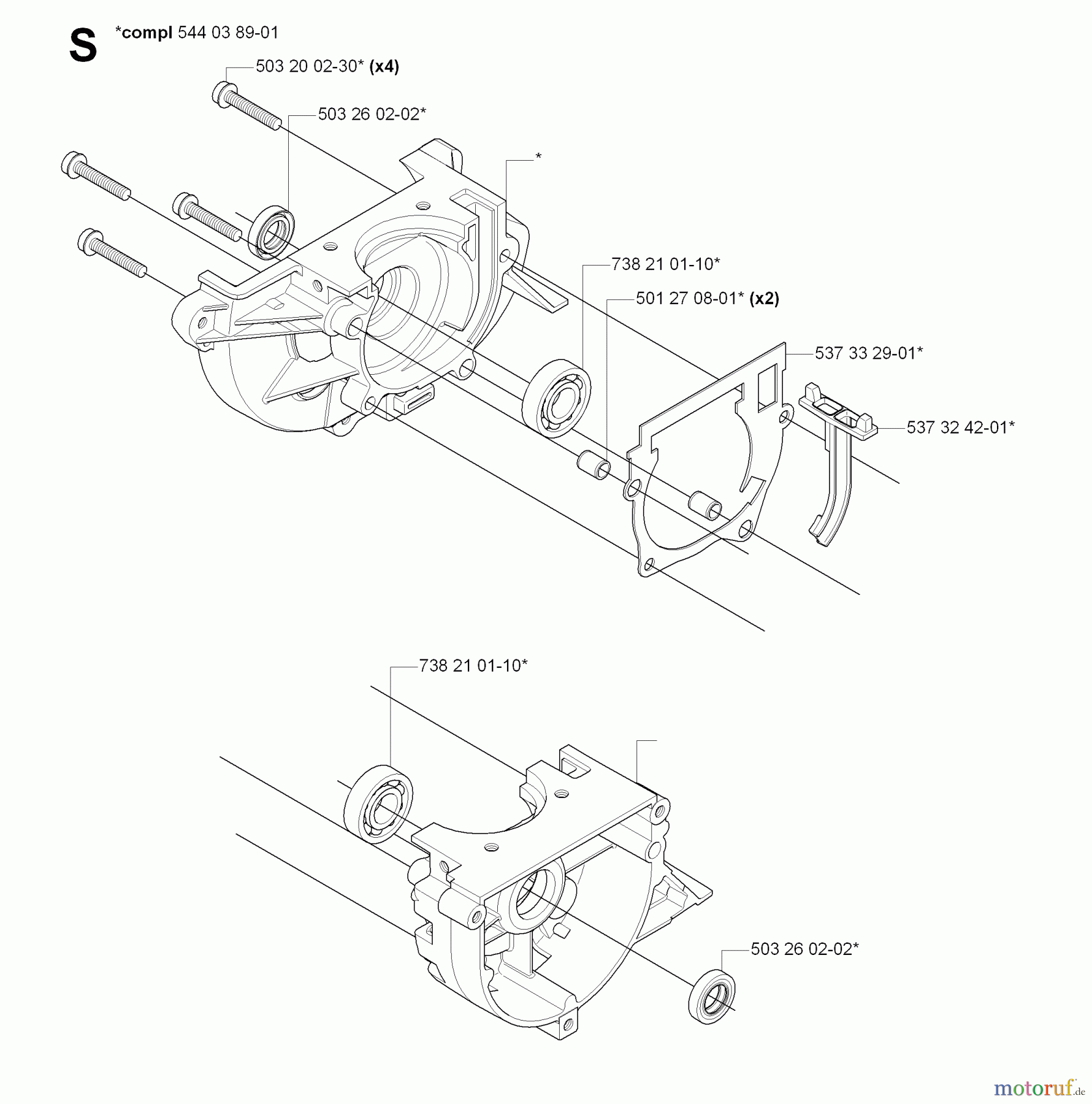 Jonsered Motorsensen, Trimmer BC2236 - Jonsered Brushcutter (2008-09) CRANKCASE
