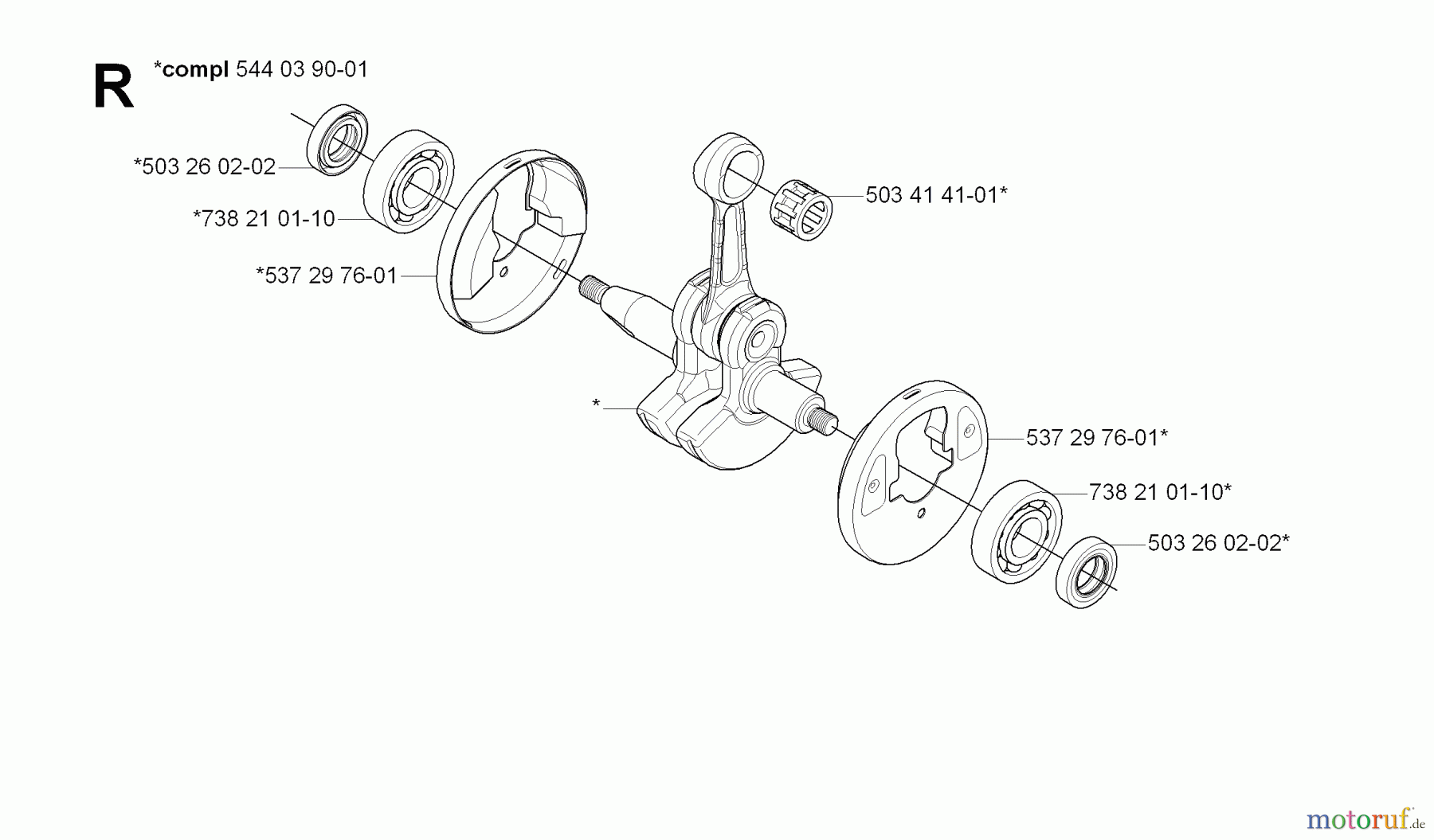 Jonsered Motorsensen, Trimmer CC2236 - Jonsered String/Brush Trimmer (2008-09) CRANKSHAFT