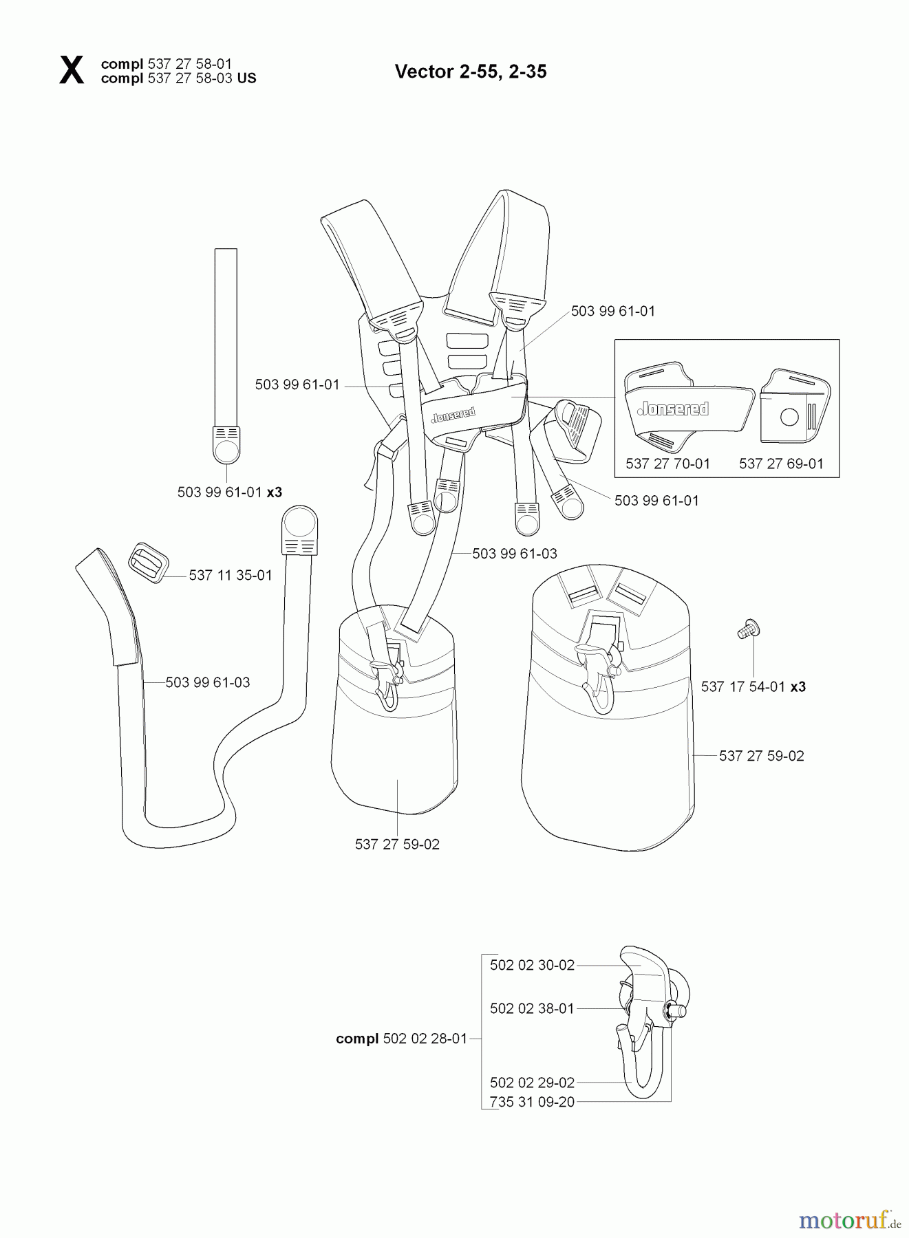 Jonsered Motorsensen, Trimmer CC2236 - Jonsered String/Brush Trimmer (2008-09) HARNESS