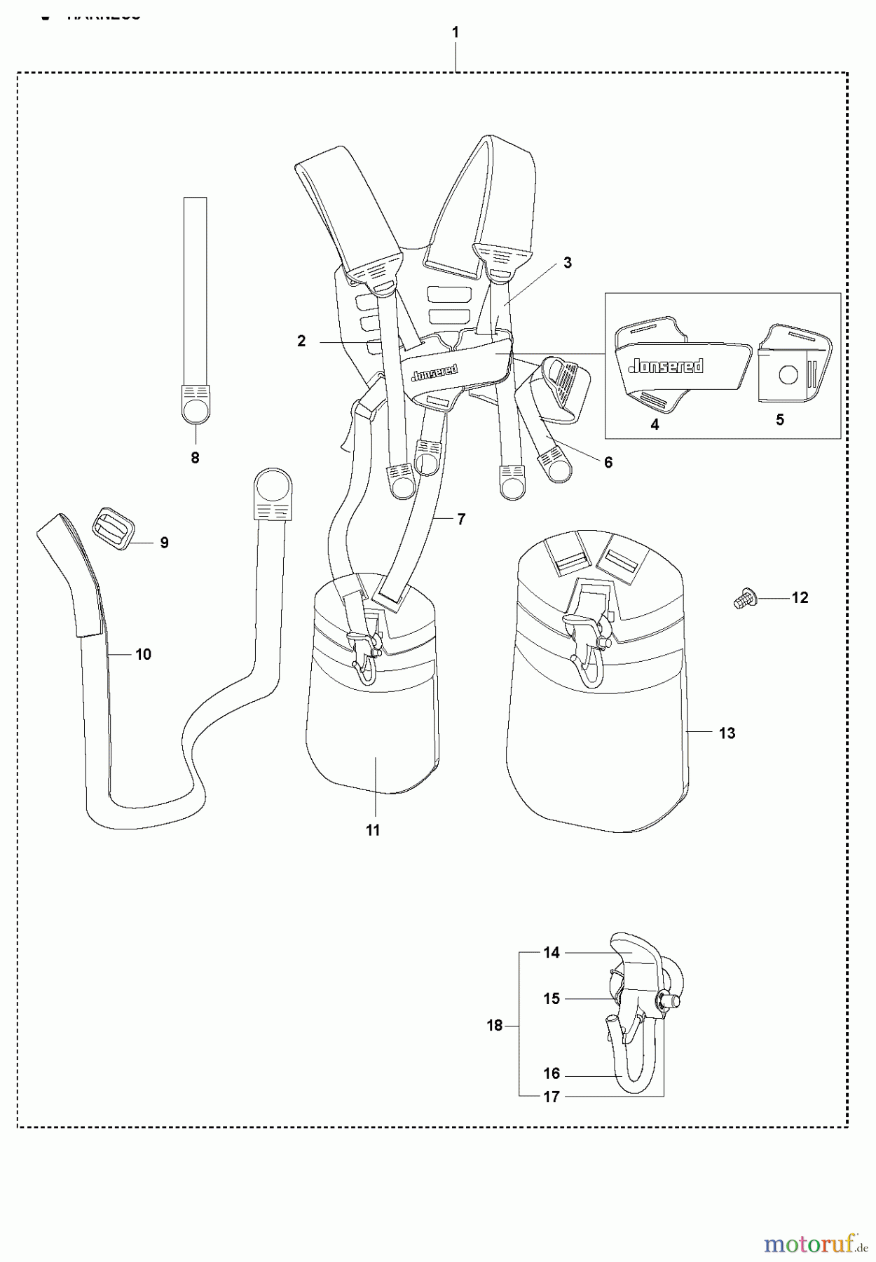 Jonsered Motorsensen, Trimmer GC2236 - Jonsered String/Brush Trimmer (2010-11) HARNESS
