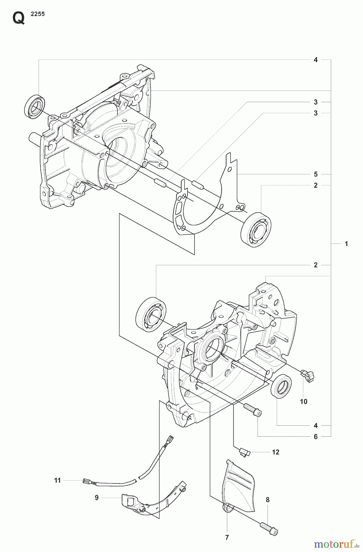 Jonsered Motorsensen, Trimmer FC2255W - Jonsered String/Brush Trimmer (2007-08) CRANKCASE
