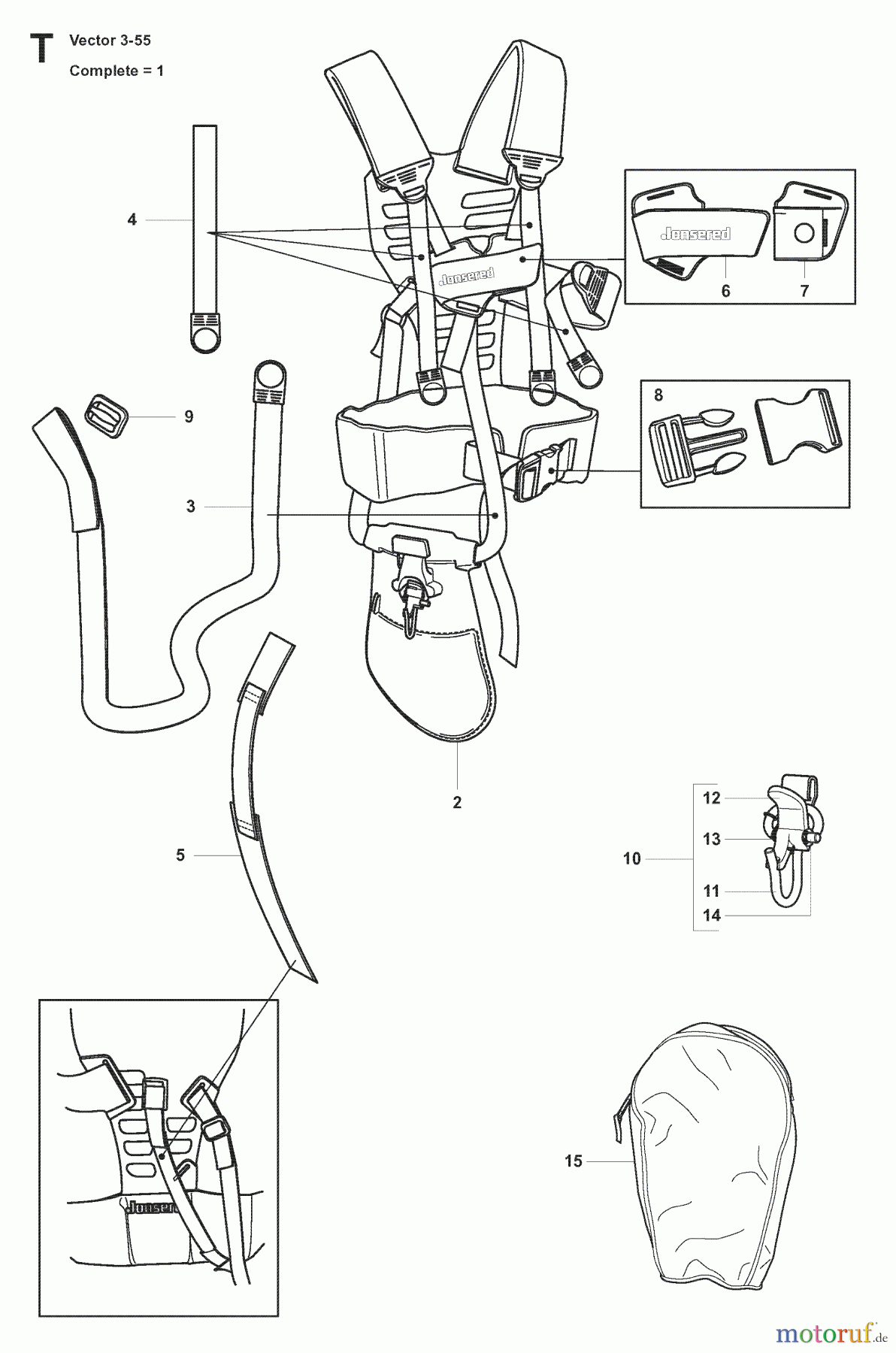 Jonsered Motorsensen, Trimmer FC2255W - Jonsered String/Brush Trimmer (2007-08) HARNESS
