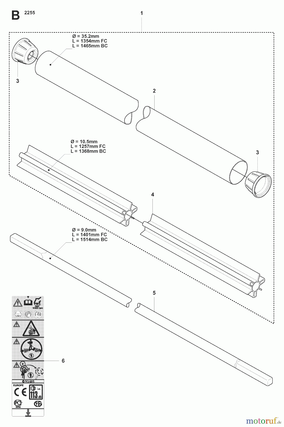 Jonsered Motorsensen, Trimmer FC2255W - Jonsered String/Brush Trimmer (2007-08) SHAFT