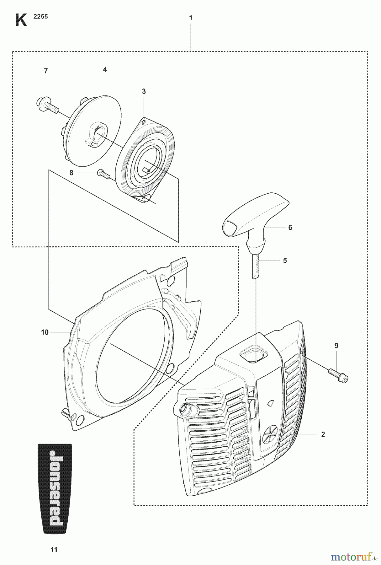 Jonsered Motorsensen, Trimmer FC2255W - Jonsered String/Brush Trimmer (2007-08) STARTER