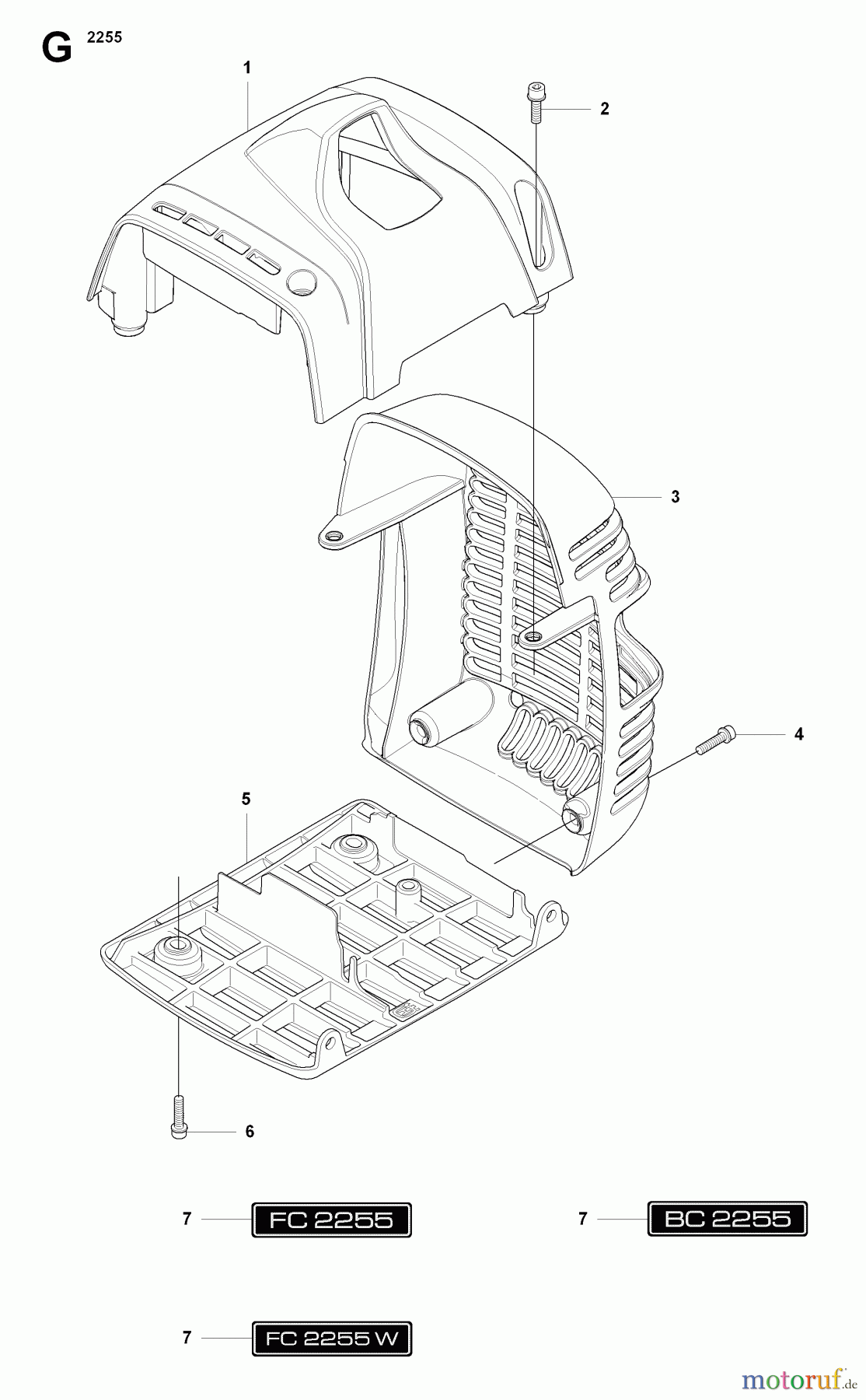 Jonsered Motorsensen, Trimmer MC2255 - Jonsered String/Brush Trimmer (2008-07) CYLINDER COVER
