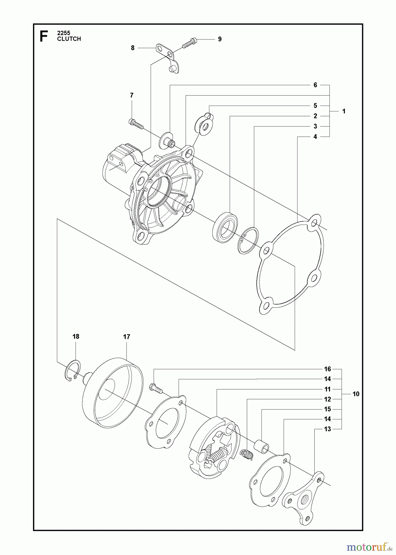Jonsered Motorsensen, Trimmer FC2255W - Jonsered String/Brush Trimmer (2011-01) CLUTCH