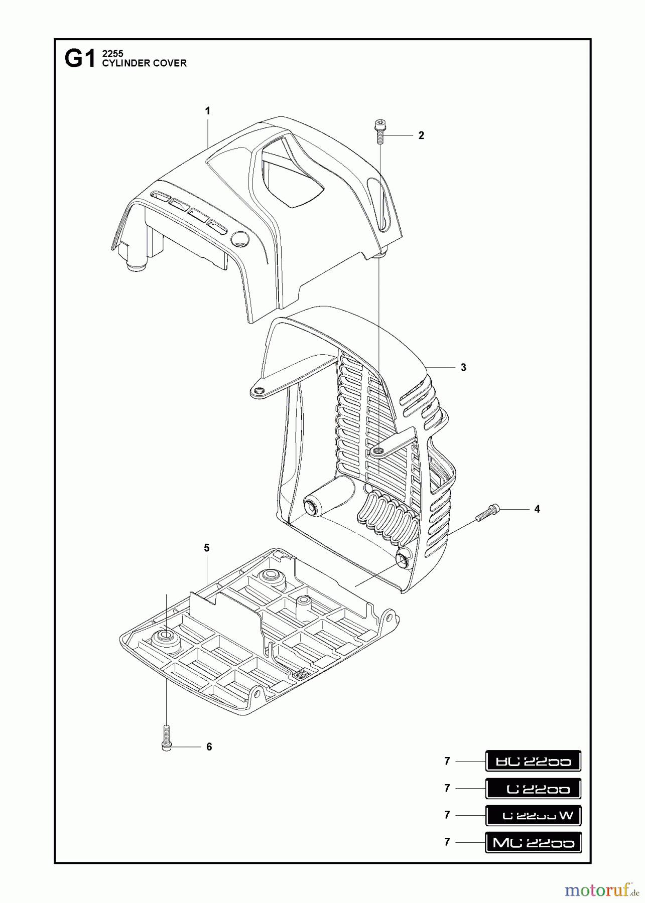 Jonsered Motorsensen, Trimmer FC2255W - Jonsered String/Brush Trimmer (2011-01) CYLINDER COVER #2