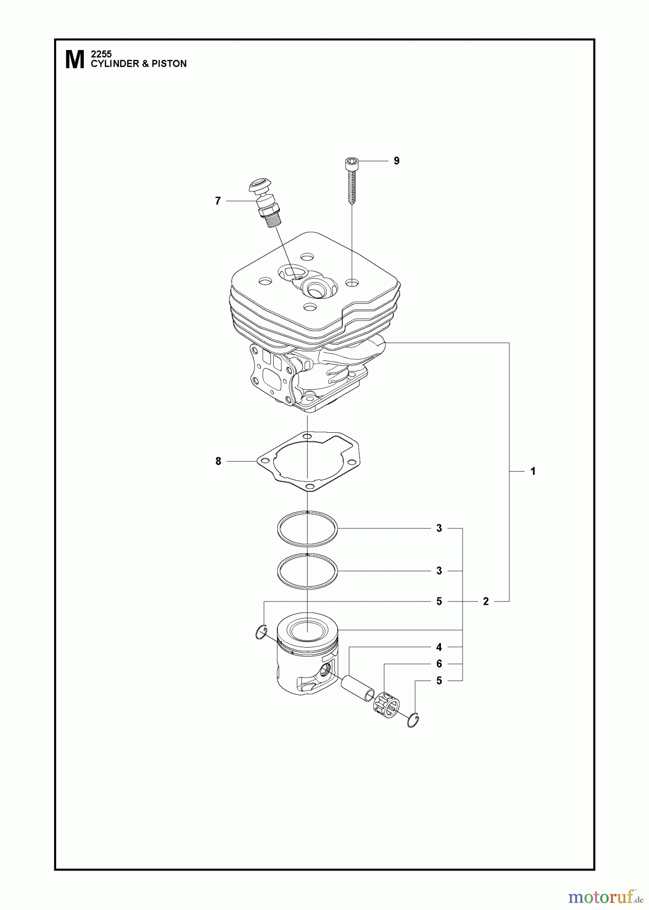 Jonsered Motorsensen, Trimmer FC2255W - Jonsered String/Brush Trimmer (2011-01) CYLINDER PISTON