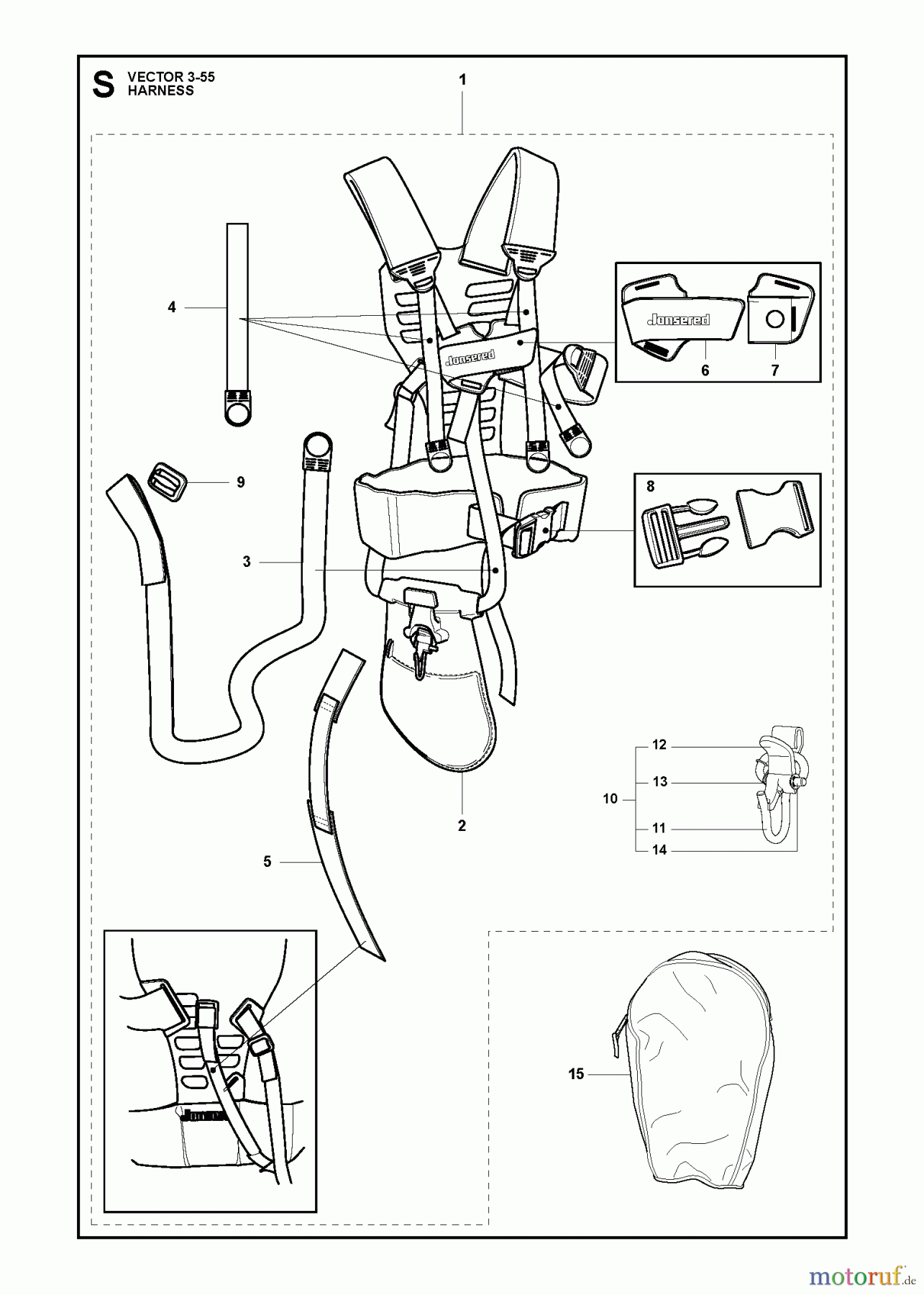 Jonsered Motorsensen, Trimmer FC2255 - Jonsered String/Brush Trimmer (2011-01) HARNESS