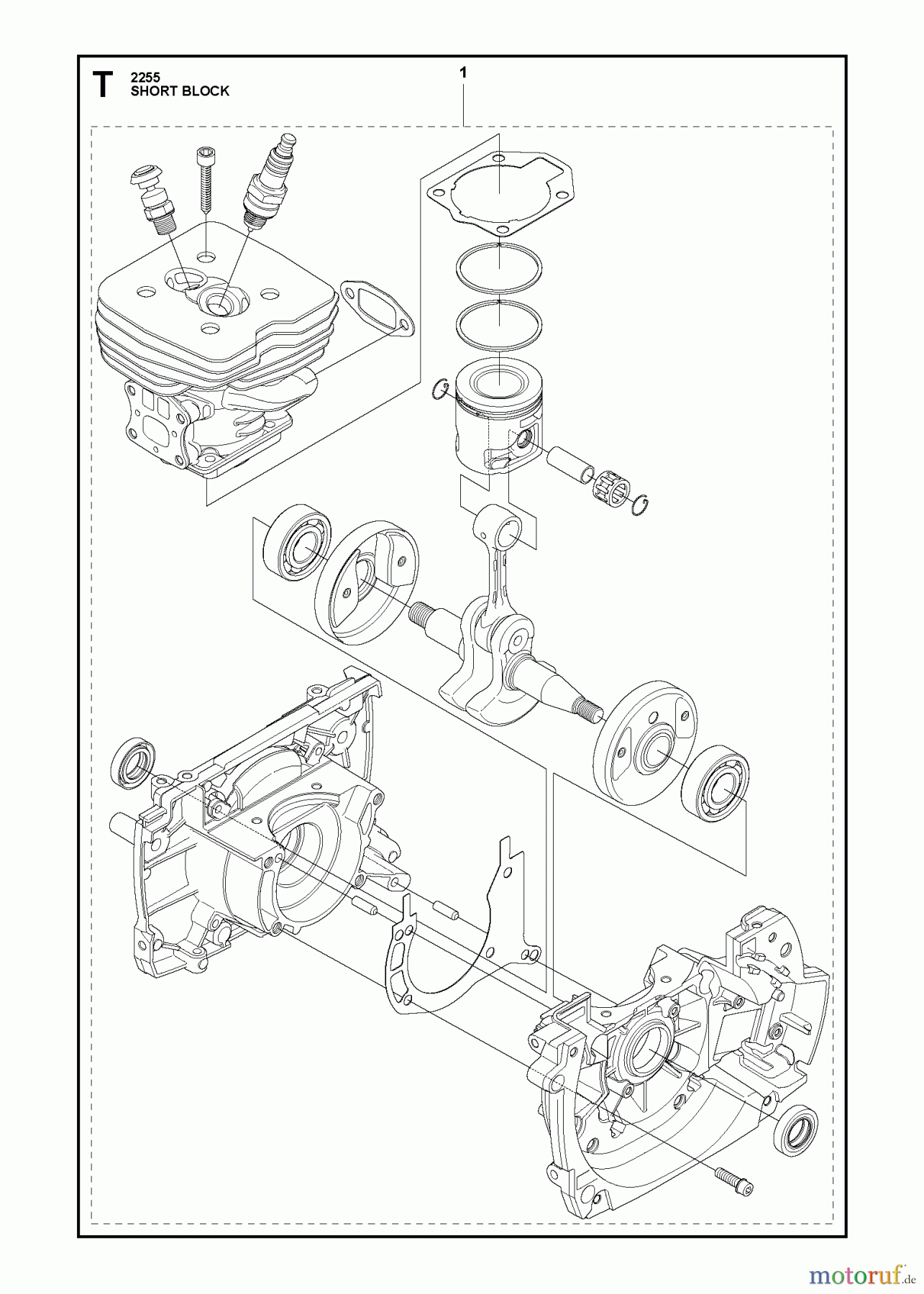 Jonsered Motorsensen, Trimmer MC2255 - Jonsered String/Brush Trimmer (2011-01) SHORT BLOCK