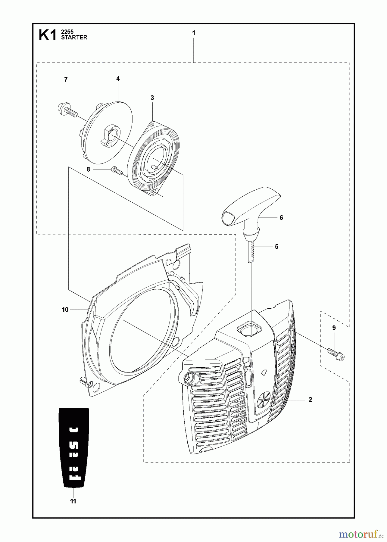 Jonsered Motorsensen, Trimmer FC2255 - Jonsered String/Brush Trimmer (2011-01) STARTER #2