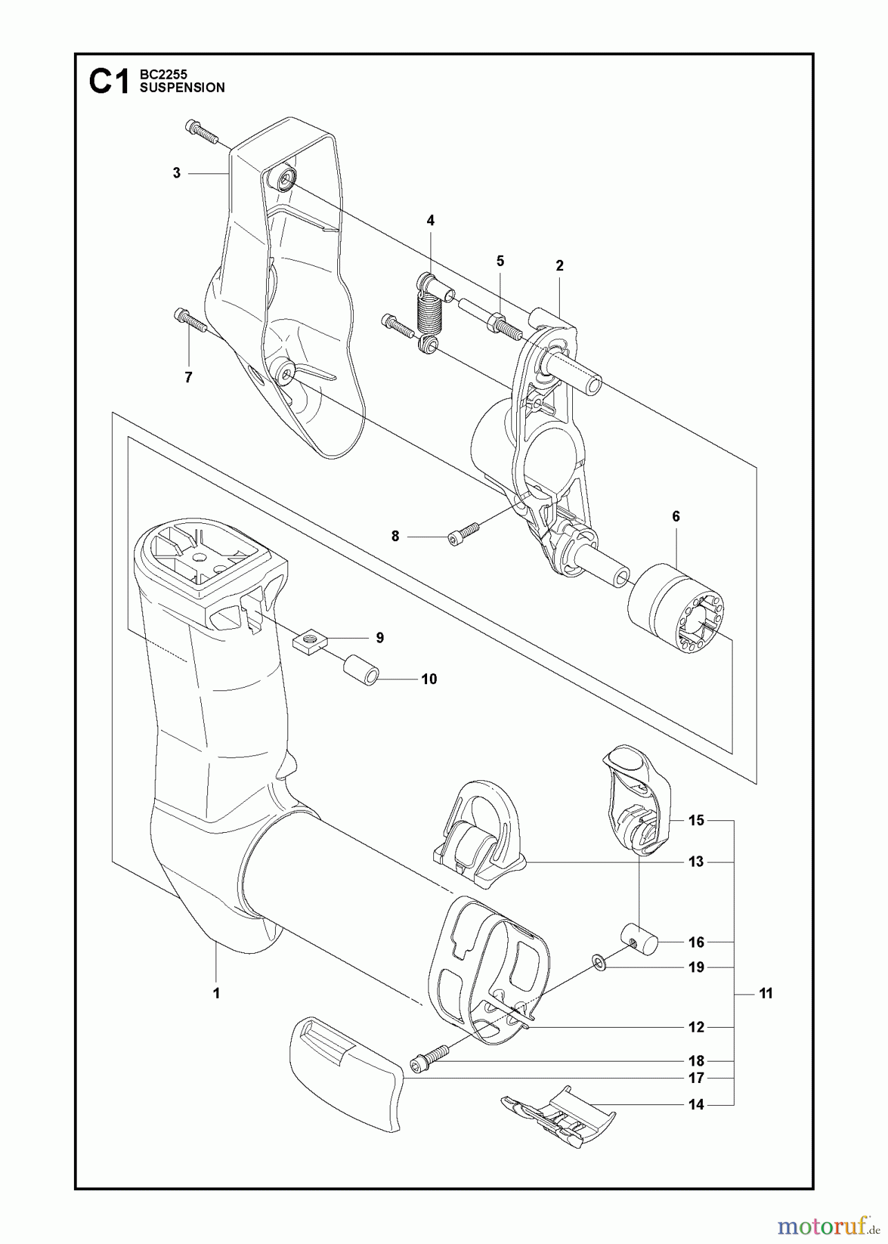 Jonsered Motorsensen, Trimmer FC2255 - Jonsered String/Brush Trimmer (2011-01) SUSPENSION #1