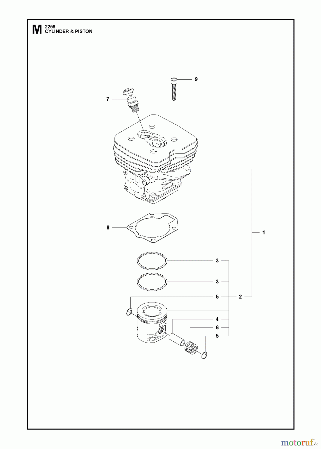 Jonsered Motorsensen, Trimmer FC2256W - Jonsered String/Brush Trimmer (2011-01) CYLINDER PISTON