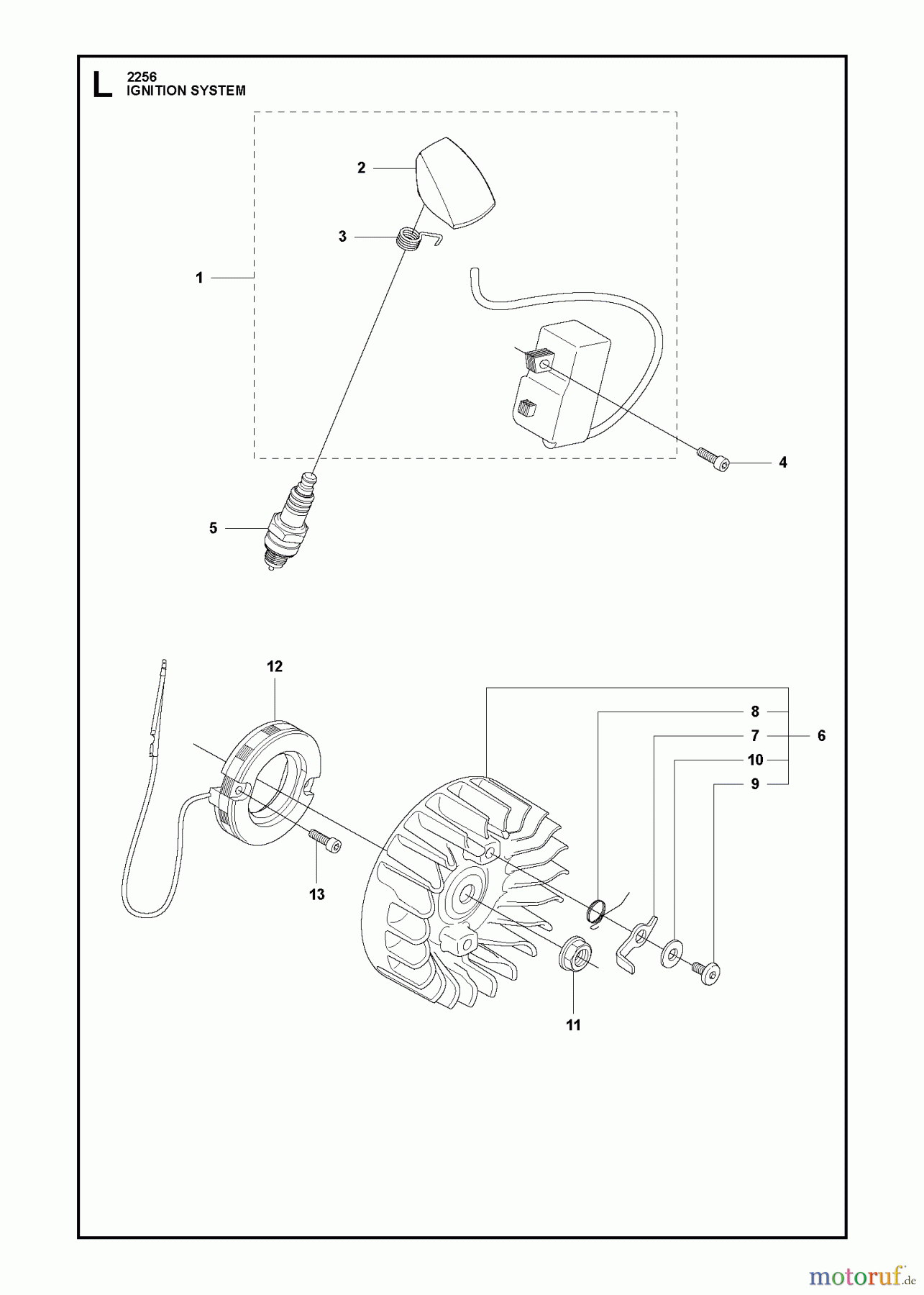 Jonsered Motorsensen, Trimmer FC2256W - Jonsered String/Brush Trimmer (2011-01) IGNITION SYSTEM