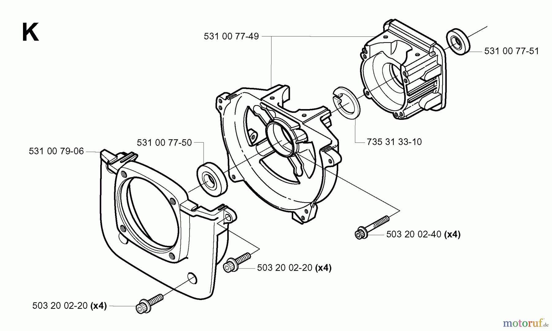 Jonsered Motorsensen, Trimmer BP2052 - Jonsered String/Brush Trimmer (2001-02) CRANKCASE