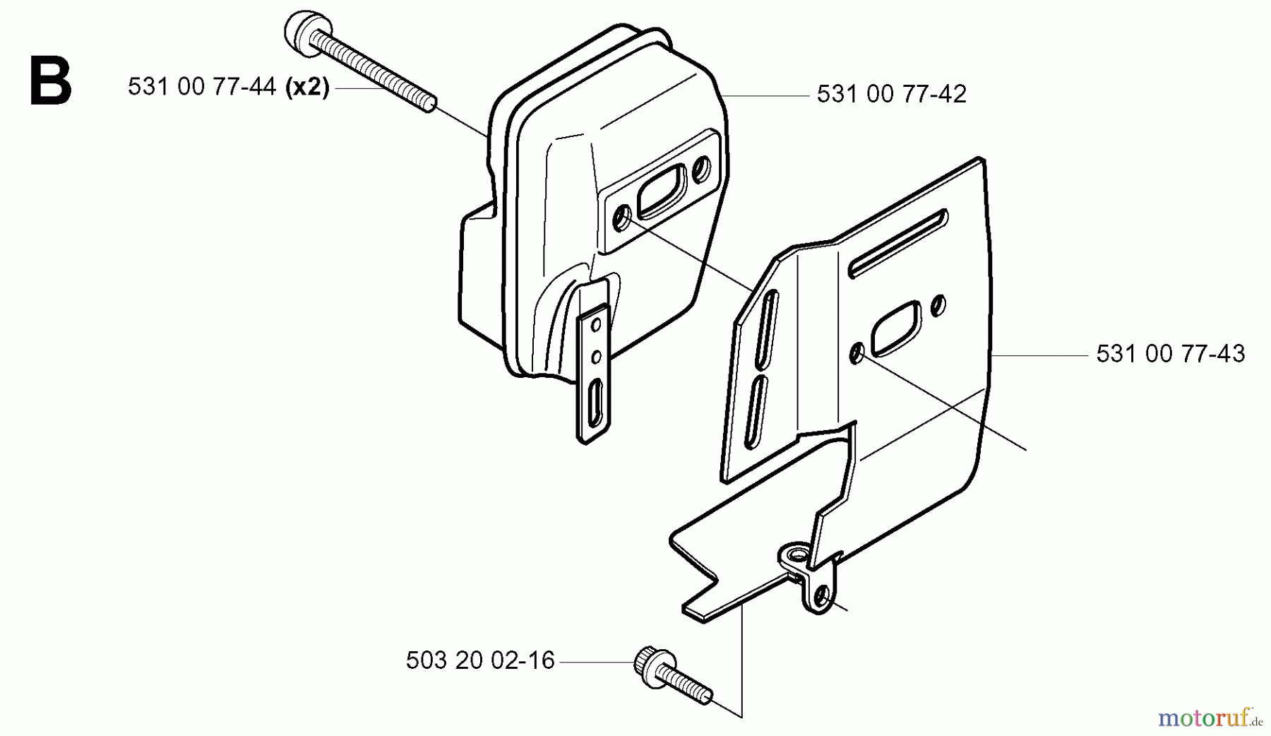 Jonsered Motorsensen, Trimmer BP2052 - Jonsered String/Brush Trimmer (2001-02) MUFFLER