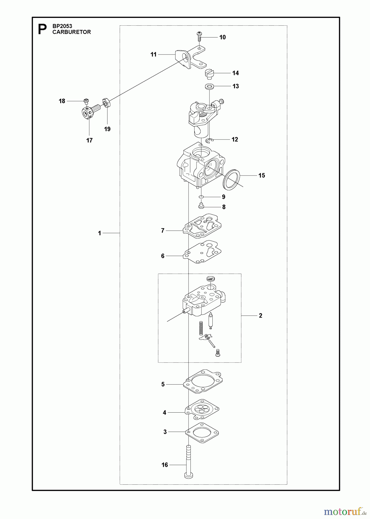  Jonsered Motorsensen, Trimmer BP2053 - Jonsered String/Brush Trimmer (2010-01) CARBURETOR