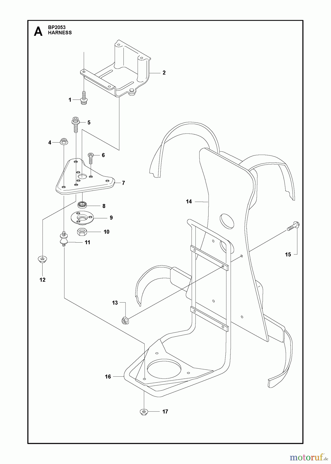 Jonsered Motorsensen, Trimmer BP2053 - Jonsered String/Brush Trimmer (2010-01) HARNESS