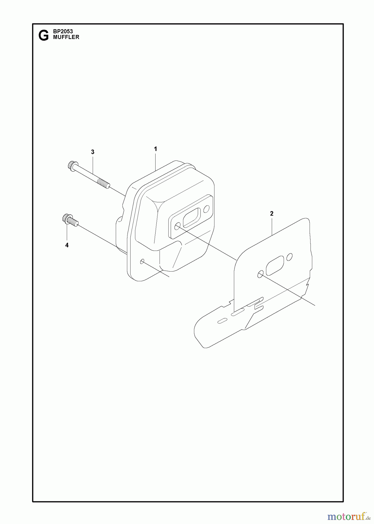 Jonsered Motorsensen, Trimmer BP2053 - Jonsered String/Brush Trimmer (2010-01) MUFFLER