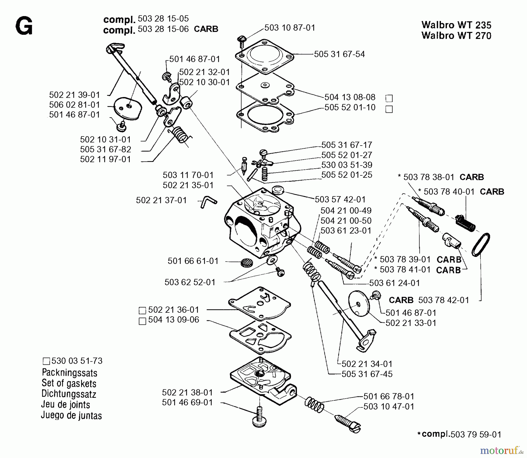 Jonsered Motorsensen, Trimmer BP40 - Jonsered String/Brush Trimmer (1995-02) CARBURETOR DETAILS