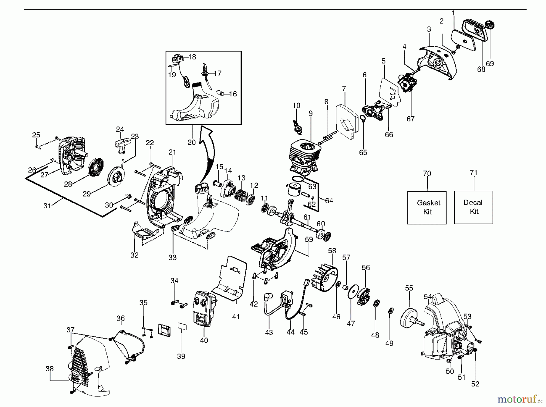 Jonsered Motorsensen, Trimmer CC2126 - Jonsered String/Brush Trimmer (2009-09) (Canada) ENGINE