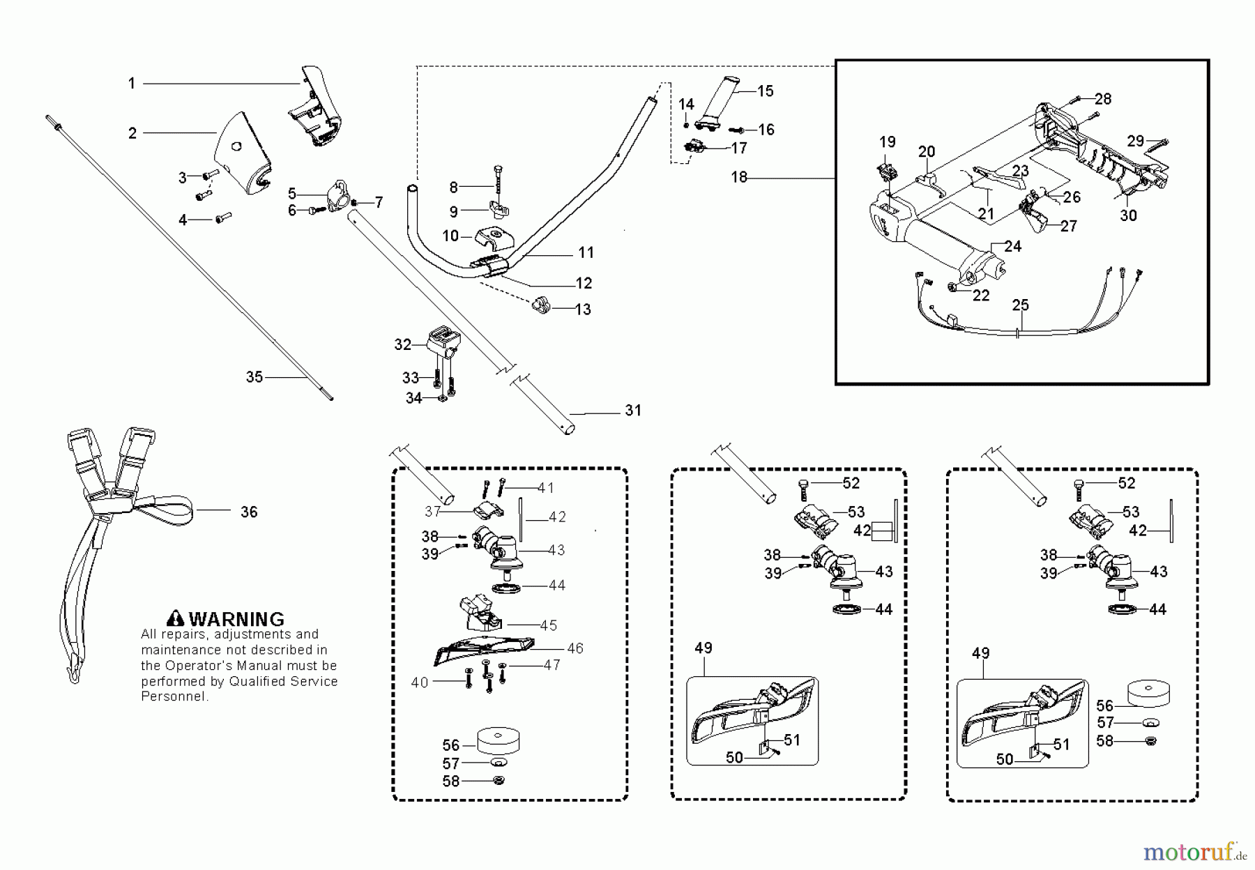 Jonsered Motorsensen, Trimmer CC2126 - Jonsered String/Brush Trimmer (2010-08) SHAFT HANDLE