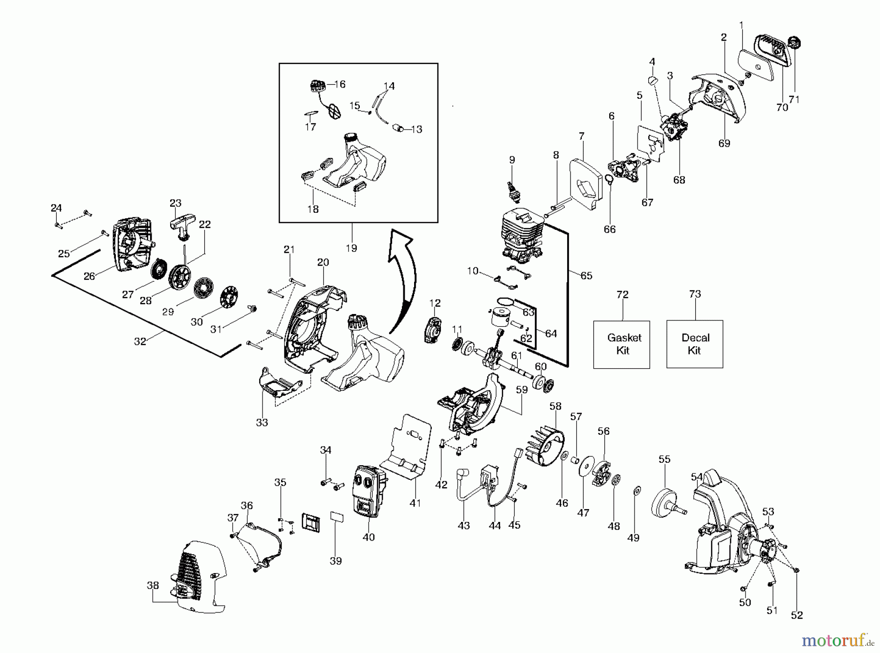Jonsered Motorsensen, Trimmer CC2128 (952711957) - Jonsered String/Brush Trimmer (2010-06) ENGINE