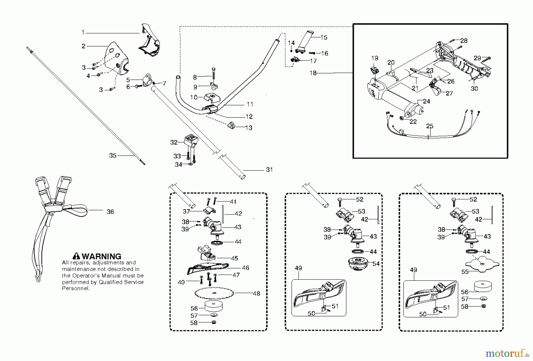 Jonsered Motorsensen, Trimmer CC2128 (952711957) - Jonsered String/Brush Trimmer (2010-06) SHAFT HANDLE