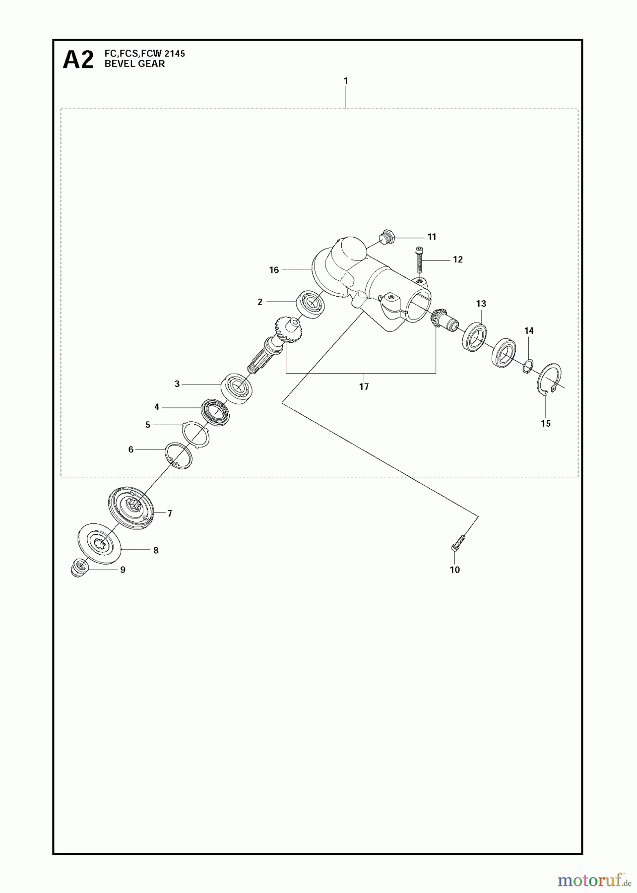 Jonsered Motorsensen, Trimmer FC2145 - Jonsered String/Brush Trimmer (2011-02) BEVEL GEAR