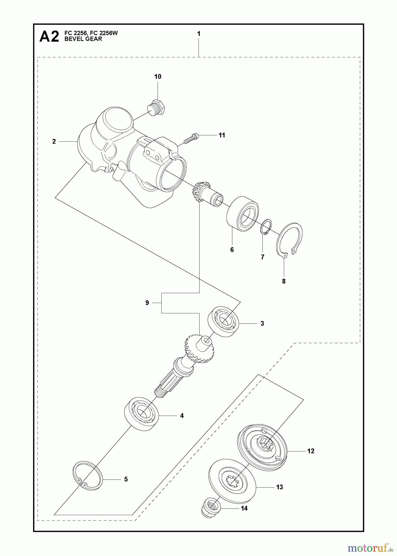 Jonsered Motorsensen, Trimmer FC2256W - Jonsered String/Brush Trimmer (2011-01) BEVEL GEAR