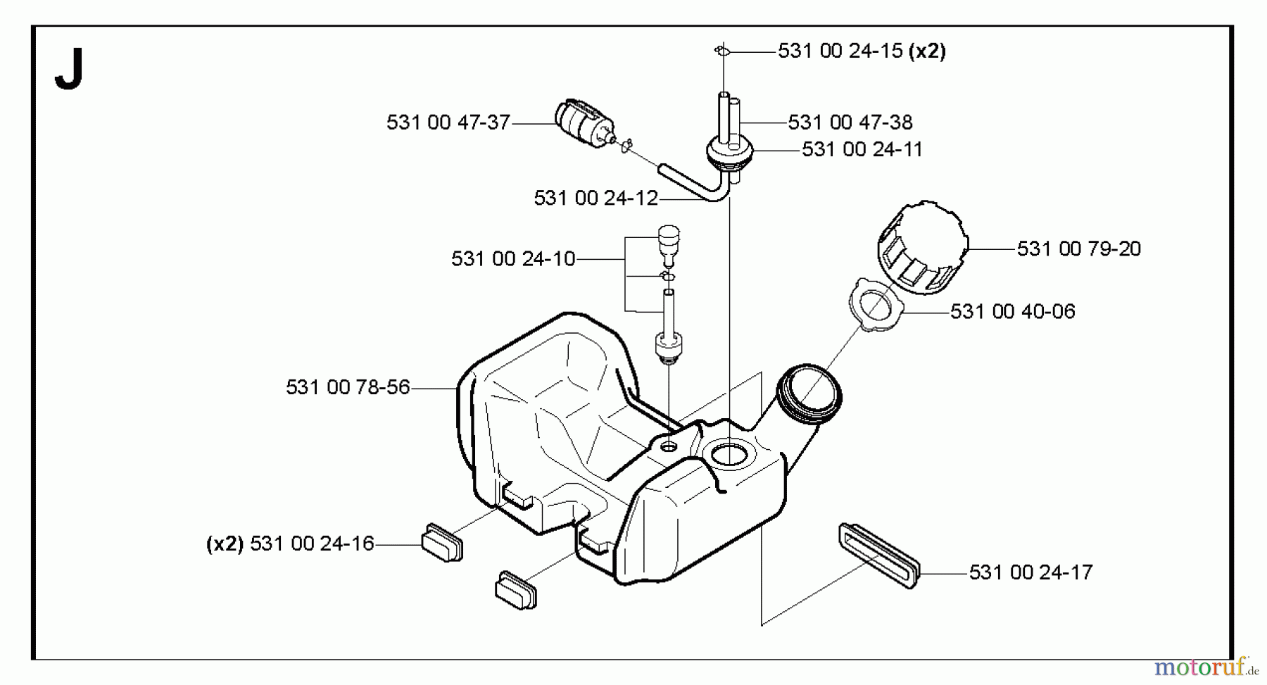 Jonsered Motorsensen, Trimmer GC2032 - Jonsered String/Brush Trimmer (2004-10) FUEL TANK
