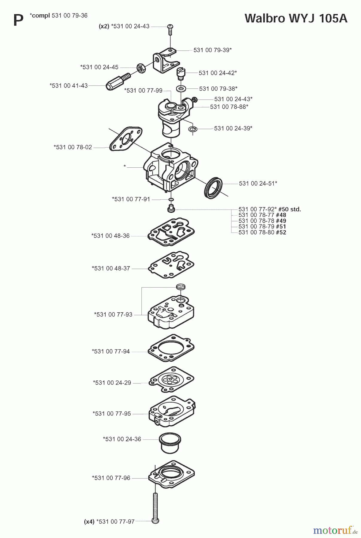 Jonsered Motorsensen, Trimmer GC2042 - Jonsered String/Brush Trimmer (2008-03) CARBURETOR DETAILS