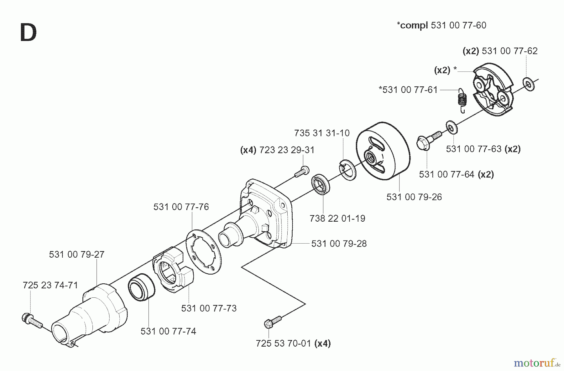 Jonsered Motorsensen, Trimmer GC2052 - Jonsered String/Brush Trimmer (2008-03) CLUTCH