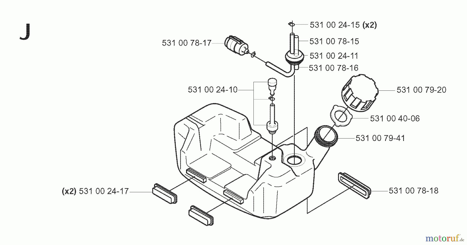 Jonsered Motorsensen, Trimmer GC2042 - Jonsered String/Brush Trimmer (2008-03) FUEL TANK